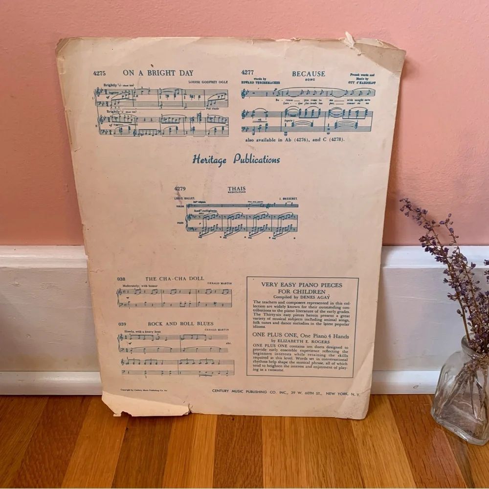 Vintage Sheet Music Score Melody of Love Piano Solo 1961